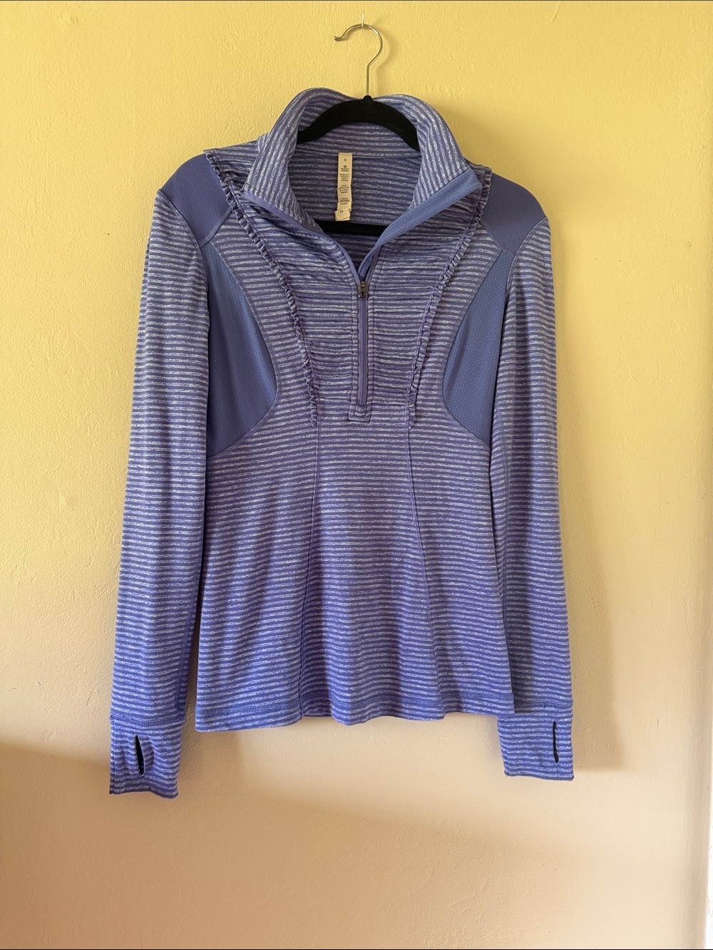 lululemon athletica Lavender Striped Half-Zip Pullover
